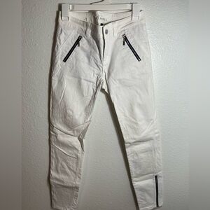 Women’s WHBM White Skimmer Pants with Zippers